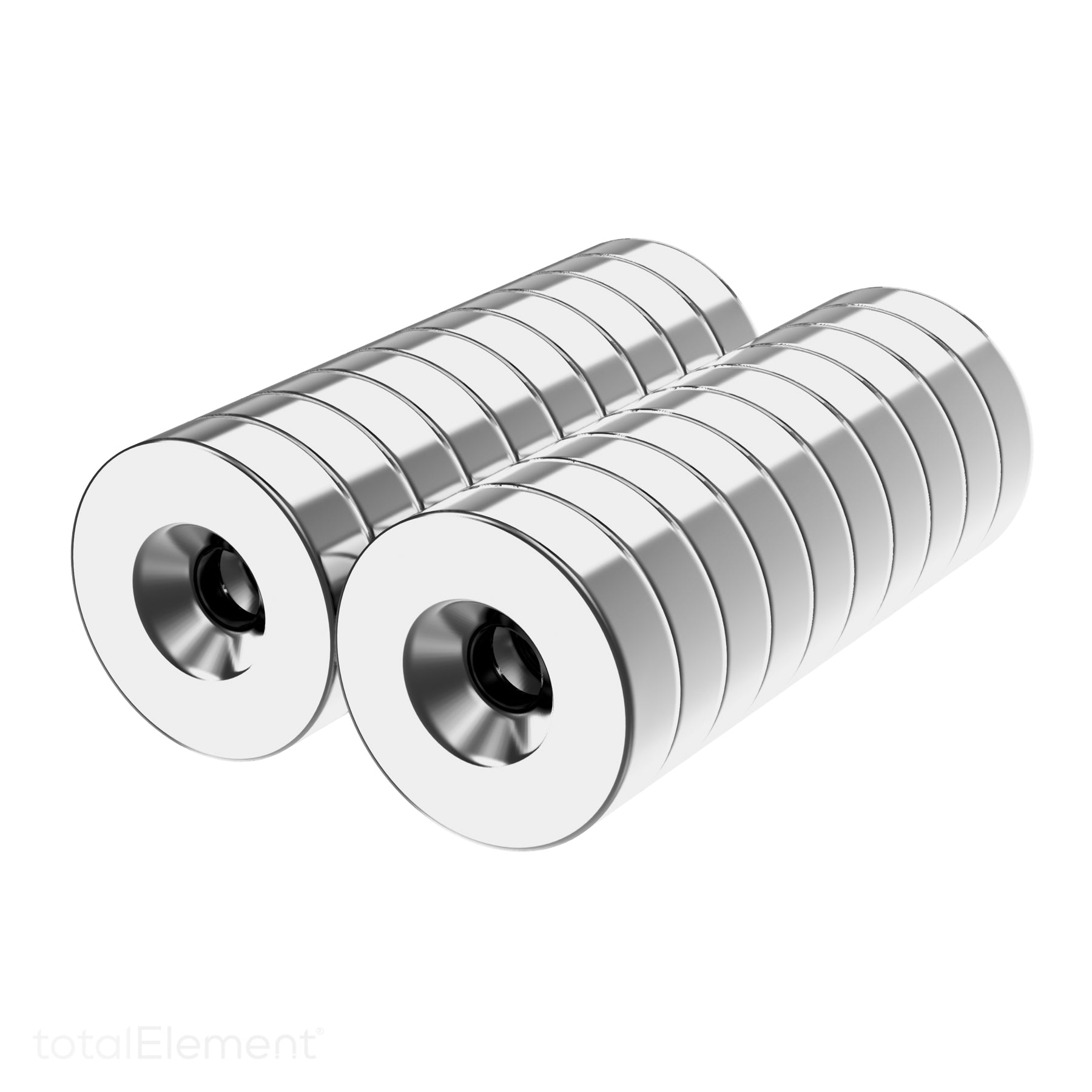 1/2 x 1/8 Inch Neodymium Rare Earth Countersunk Ring Magnets N42