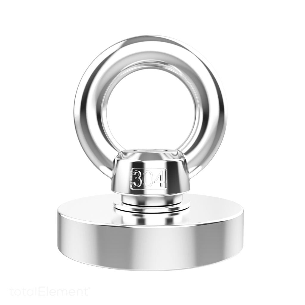 Super Strong Neodymium Magnet 120 kg - Strong Magnets - Ideal For Magnetic Fishing - 60 mm With Neodymium Eyelet