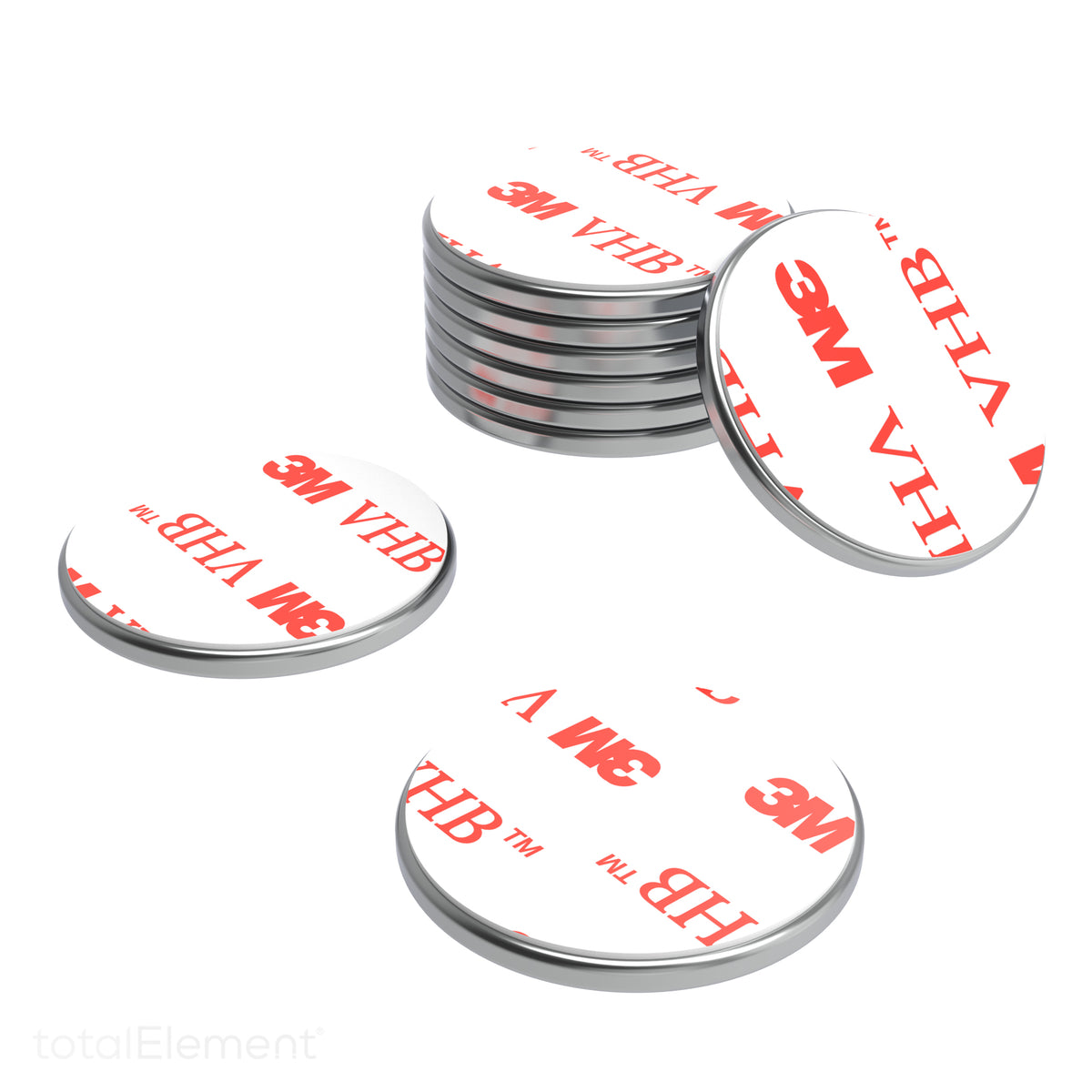 Round Magnet Discs With Adhesive Backing. Many sizes & pack quantities.  Great for Crafts! ( 1 Inch - 50 Pack)