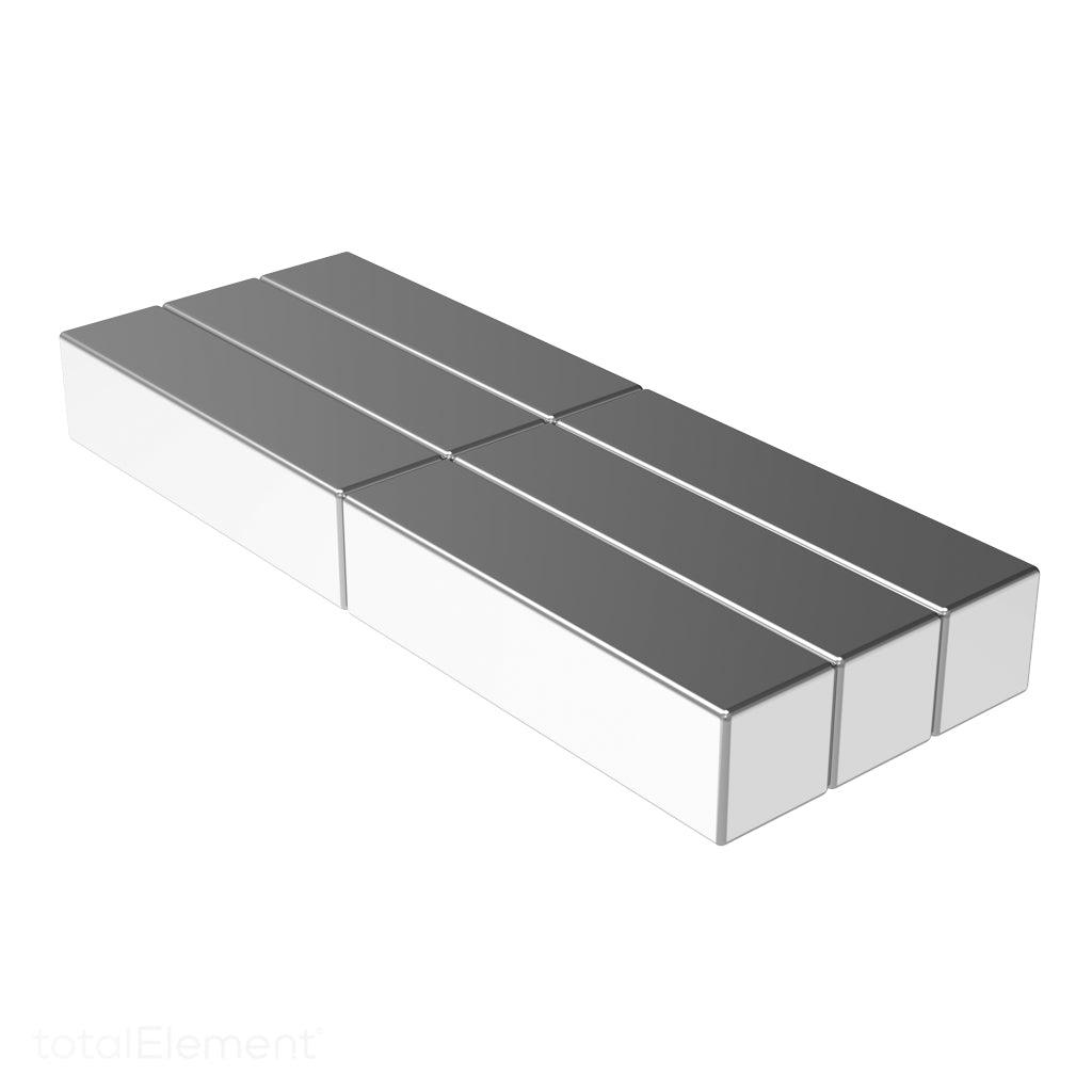 1/4 x 1/4 x 1 Inch Neodymium Rare Earth Bar Magnets N48 (6 Pack