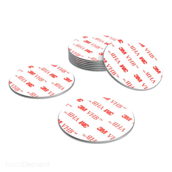 1.25 Inch Steel Disc with 3M Adhesive, Blank Metal Strike Plates (36 Pack)