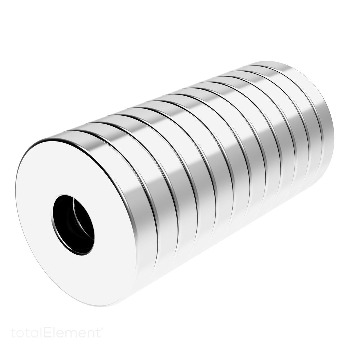 thumbnail image 2 of Apex Magnets 3/4" X 1/8" Disc Neodymium Rare Earth Magnets - N48 Grade, Nickel Coated, North Pole Marked 2 of 3
