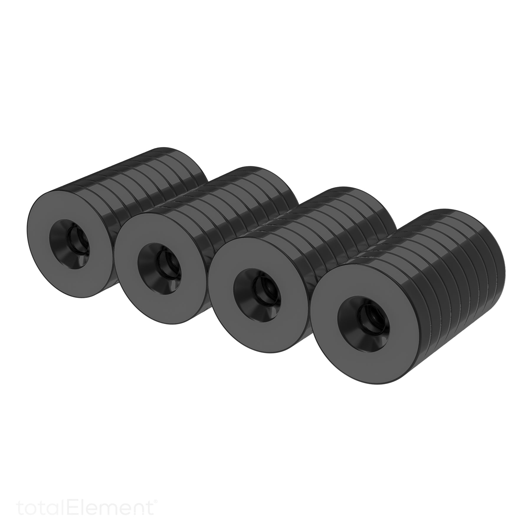 3/4 x 1/8 Inch Neodymium Rare Earth Countersunk Ring Magnets N35