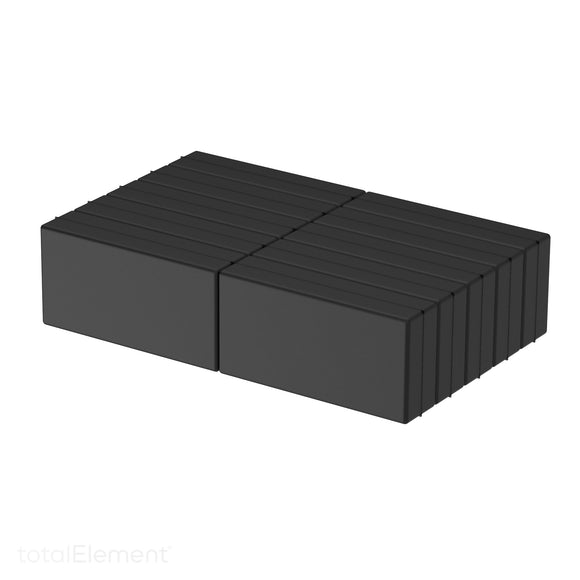 1 x 1/2 x 1/4 Inch Neodymium Rare Earth Block Magnets N52 with Waterproof Black Plastic Coating (10 Pack)