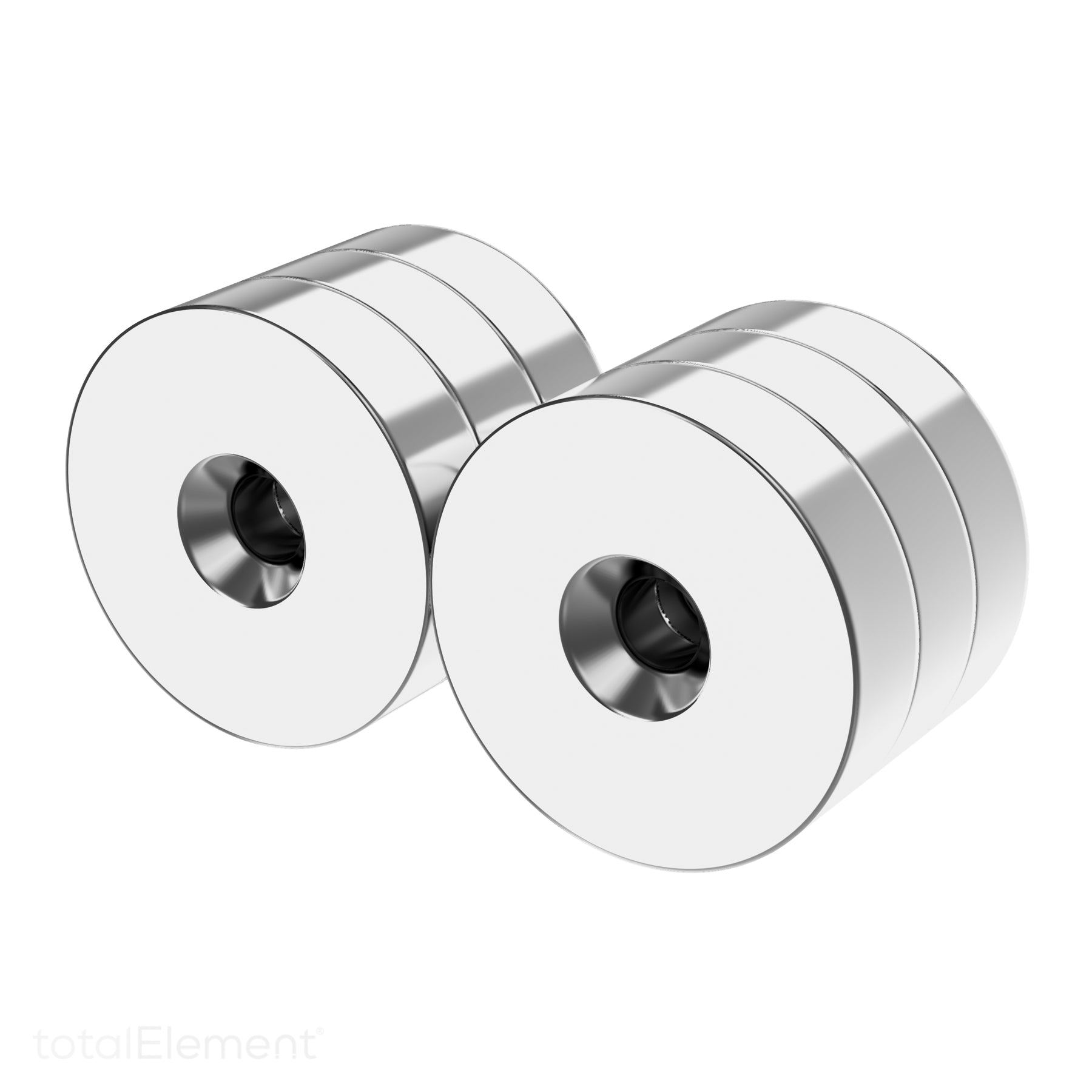 1 x 1/4 Inch Strong Neodymium Rare Earth Countersunk Ring Magnets