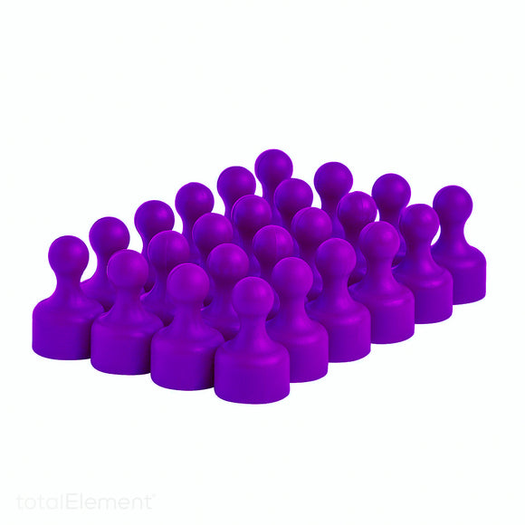 Strong Heavy-Duty Purple Plastic Magnetic Push Pins (24 Pack)