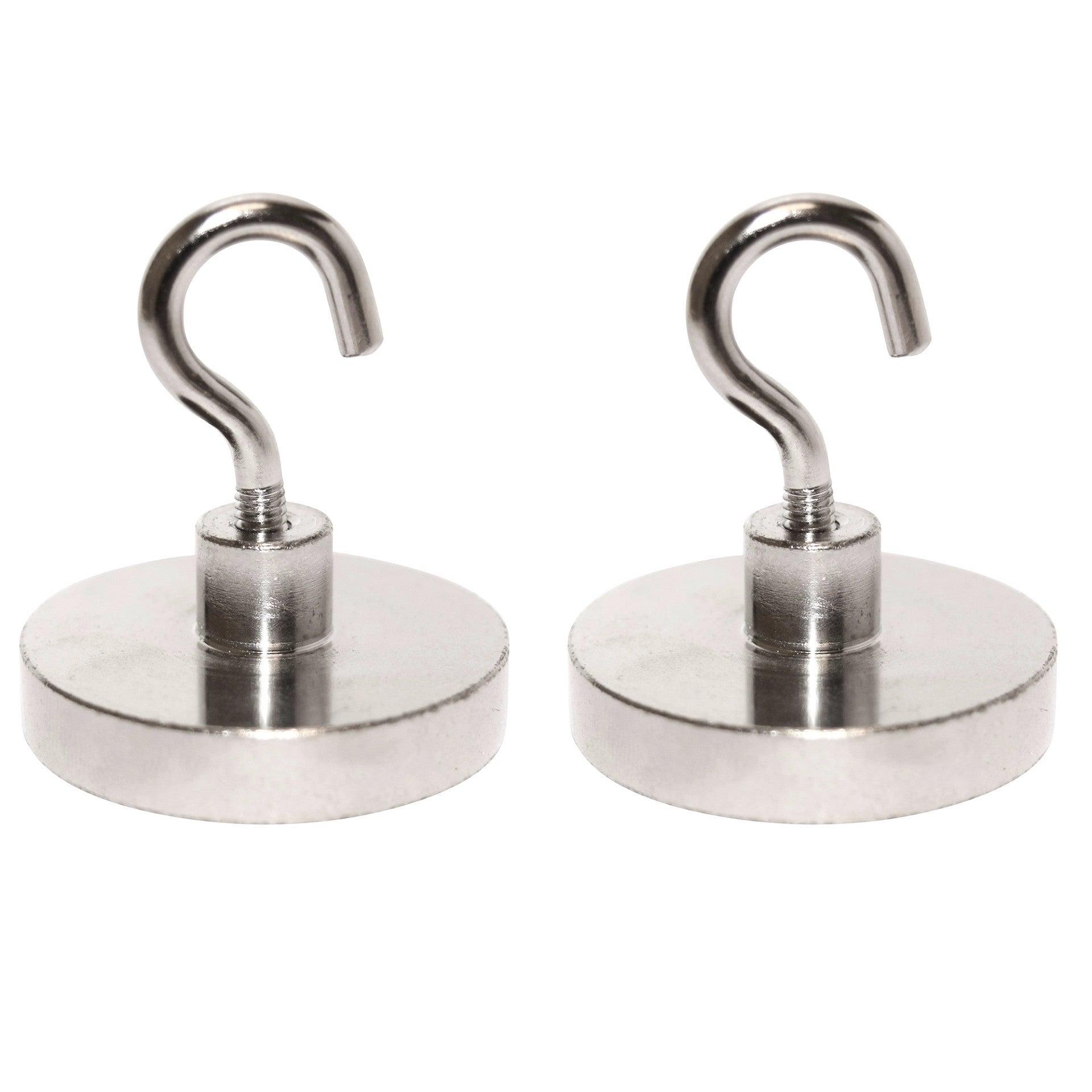 totalElement 55lb Strong Magnetic Neodymium Rare Earth Magnet Hooks, N48 (55 Pounds) (2 Pack)