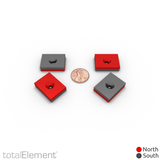 1 x 3/4 x 1/4 Inch Neodymium Rare Earth Countersunk Block Magnets N42 (4 Pack) - totalElement