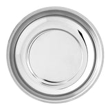 4.25 Inch Round Magnetic Parts Tray, Heavy-Gauge Polished Stainless Steel with Non-Toxic Lead-Free Rubber Base - totalElement