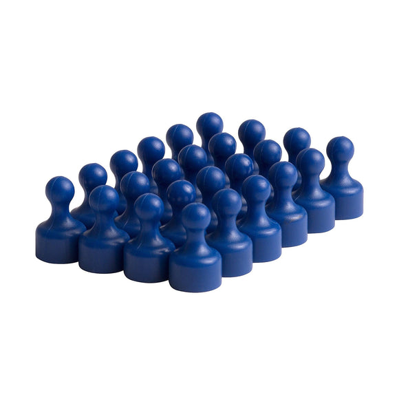 Strong Heavy-Duty Blue Plastic Magnetic Push Pins (24 Pack) - totalElement