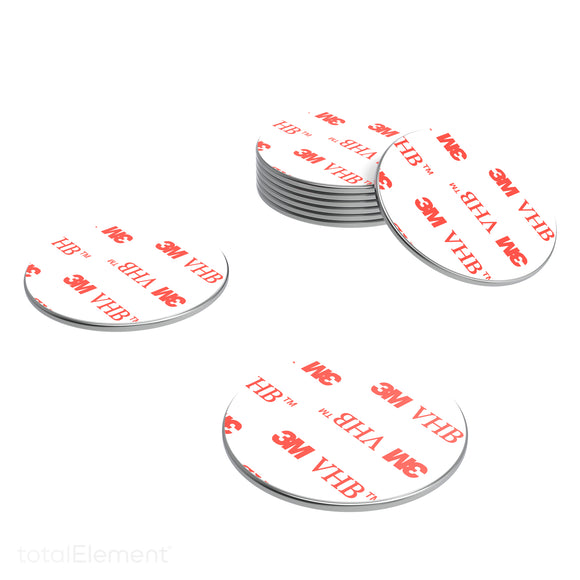 1 Inch Steel Disc with 3M Adhesive, Blank Metal Strike Plates (50 Pack) - totalElement