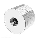 1 x 1/8 Inch Neodymium Rare Earth Countersunk Ring Magnets N42 (6 Pack) - totalElement