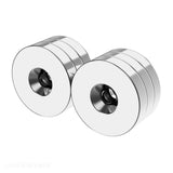 1 x 3/16 Inch Large Neodymium Rare Earth Countersunk Ring Magnets N48 (6 Pack) - totalElement