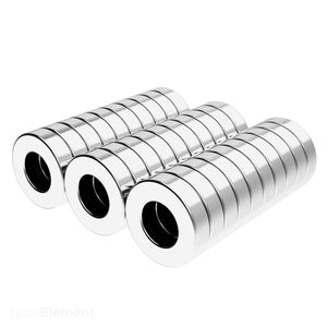 1/2 x 1/4 x 1/8 Inch Strong Neodymium Rare Earth Ring Magnets N42 (30 Pack) - totalElement