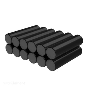 1/4 x 1 Inch Neodymium Rare Earth Cylinder Magnets N42 with Black Epoxy (12 Pack) - totalElement