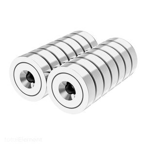 16mm Neodymium Rare Earth Countersunk Cup/Pot Mounting Magnets N52 (14 Pack) - totalElement