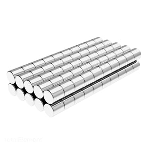 3/16 x 3/16 Inch Neodymium Rare Earth Cylinder Magnets N48 (100 Pack) - totalElement