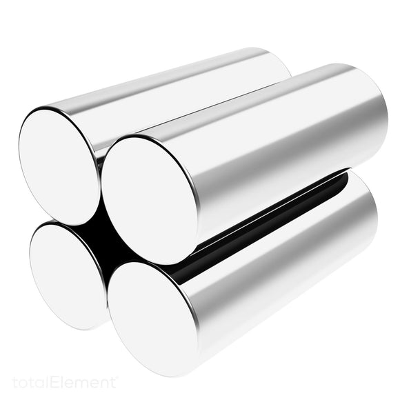 3/8 x 1 Inch Strong Neodymium Rare Earth Cylinder/Rod Magnets N52 (4 Pack) - totalElement