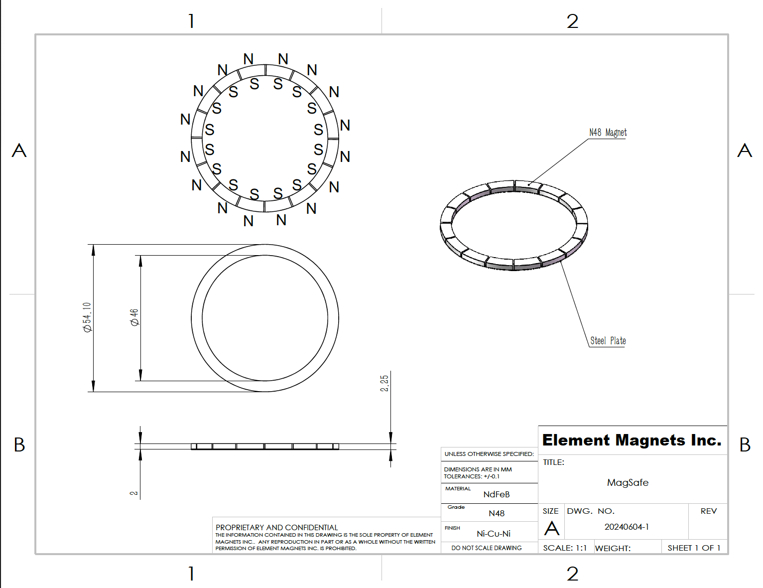 Mag Base Routing Ring 54 x 46 x 2.5mm MagSafe Neodymium Rare Earth Magnet Phone Attachment ...