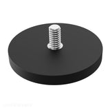 66mm Neodymium Rubber Pot Magnet with Male Threaded Stud N52 (4 Pack) - totalElement