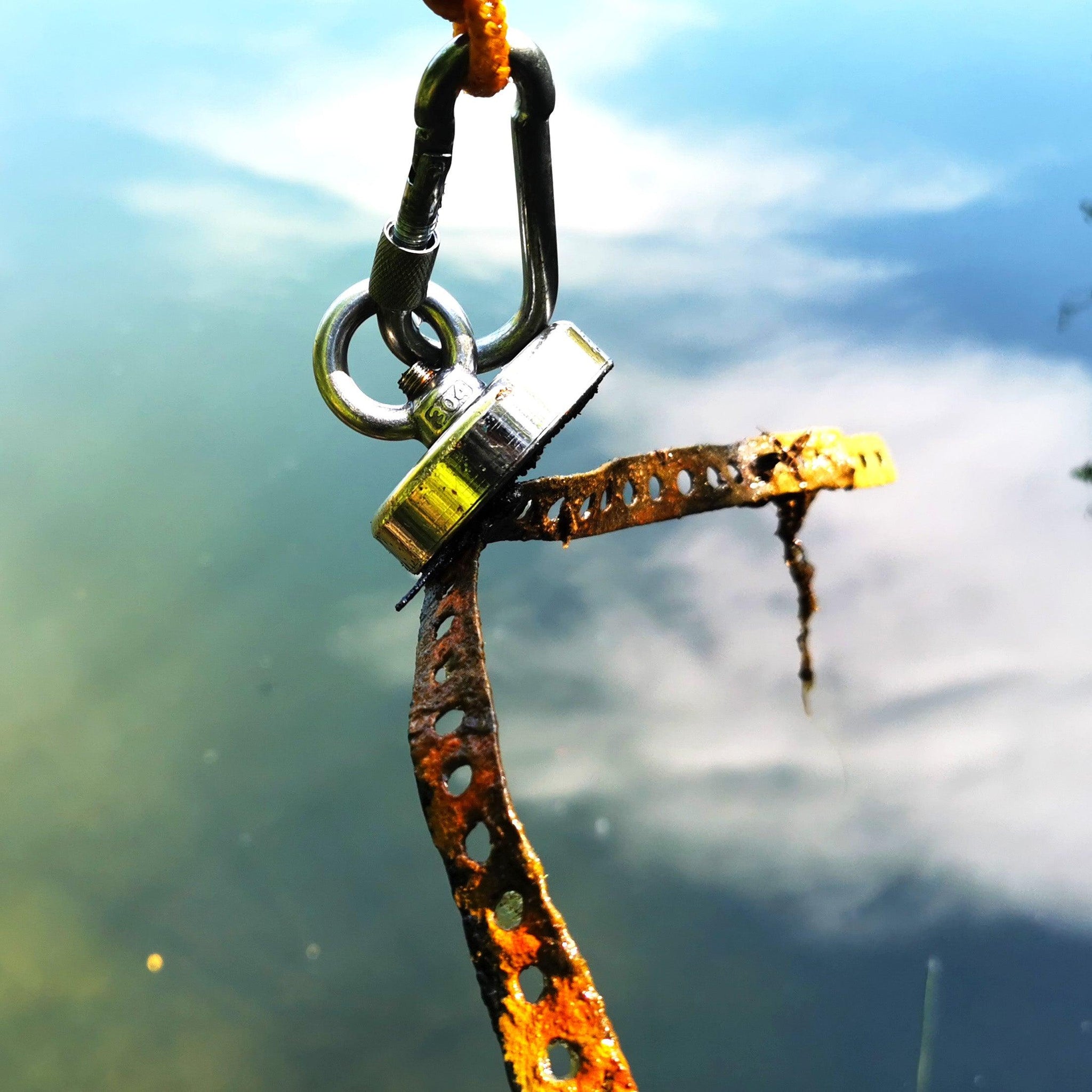 800lb Powerful Neodymium Rare Earth Fishing Magnet Kit with 65ft Rope ...