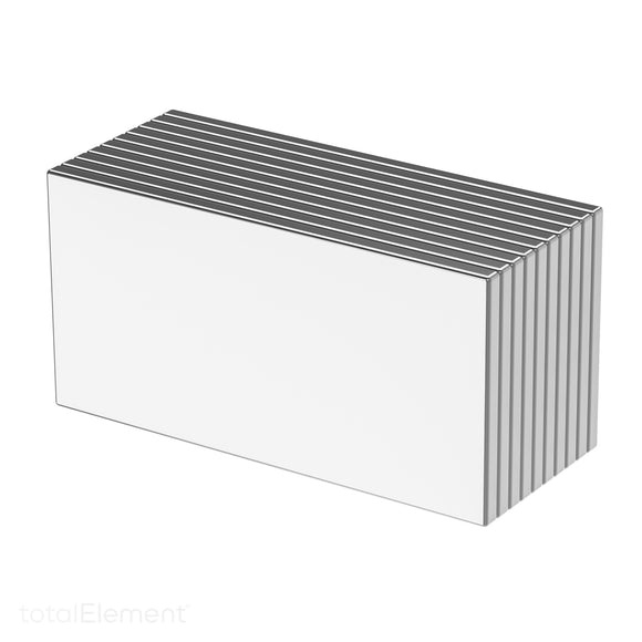 1.5 x 3/4 x 1/16 Inch Neodymium Rare Earth Block Magnets N52 (10 Pack)