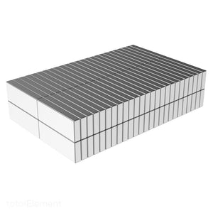 1/2 x 3/16 x 1/16 Inch Neodymium Rare Earth Block Magnets N52 (100 Pack) - totalElement