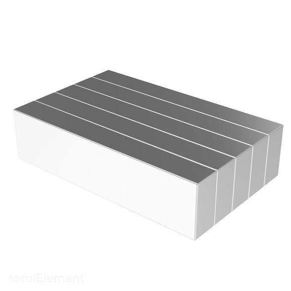 2 x 1/2 x 1/4 Inch Powerful Neodymium Rare Earth Bar Magnets N42 (5 Pack) - totalElement