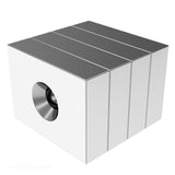 1 x 3/4 x 1/4 Inch Neodymium Rare Earth Countersunk Block Magnets N42 (4 Pack) - totalElement