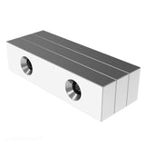 2 x 1/2 x 1/4 Inch Neodymium Rare Earth Double-Sided Countersunk Block Magnets N52 (3 Pack) - totalElement