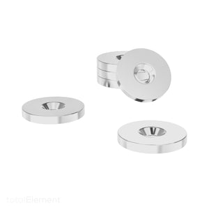 3/4 Inch Countersunk Steel Disc, Blank Metal Strike Plates/Washers (75 Pack)