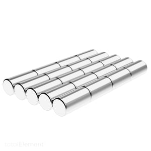 1/4 x 1/2 Inch Neodymium Rare Earth Cylinder/Rod Magnets N52 (20 Pack) - totalElement