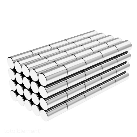 1/8 x 1/4 Inch Neodymium Rare Earth Cylinder/Rod Magnets N52 (100 Pack) - totalElement