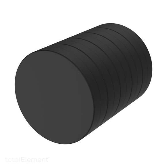 1 x 1/4 Inch Neodymium Rare Earth Disc Magnets N52 with Waterproof Black Plastic Coating (5 Pack)