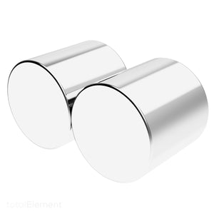 3/4 x 3/4 Inch Neodymium Rare Earth Cylinder Magnets N52 (2 Pack)