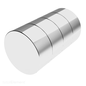 Super Strong N52 Neodymium Magnets - 4 Pack, 3/8 X 1 Inch Cylinder Rod Magnets