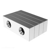 1.5 x 1/2 x 1/4 Inch Neodymium Rare Earth Double Countersunk Block Magnets N48 (4 Pack) - totalElement