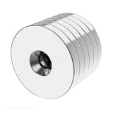1 x 1/8 Inch Neodymium Rare Earth Countersunk Ring Magnets N42 (6 Pack)