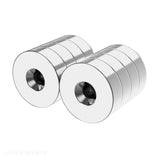 7/8 x 1/4 Inch Neodymium Rare Earth Dual Sided Countersunk Ring Magnets N42 (8 Pack)