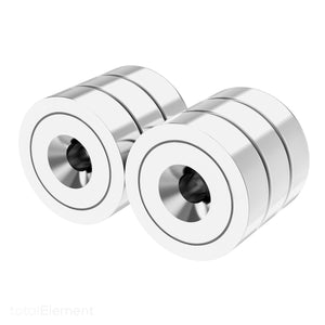 25mm Neodymium Rare Earth Countersunk Cup/Pot Mounting Magnets N52 (6 Pack)