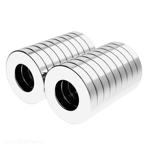 3/4 x 3/8 x 1/8 Inch Strong Neodymium Rare Earth Ring Magnets N35 (18 Pack)  for Sale