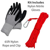 175lb Strong Neodymium Rare Earth Fishing Magnet Kit with 65ft Rope and Gloves - totalElement