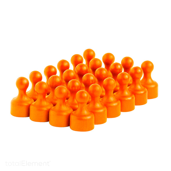 Strong Heavy-Duty Orange Plastic Magnetic Push Pins (24 Pack)