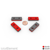 1.5 x 1/2 x 1/4 Inch Neodymium Rare Earth Double Countersunk Block Magnets N48 (4 Pack) - totalElement