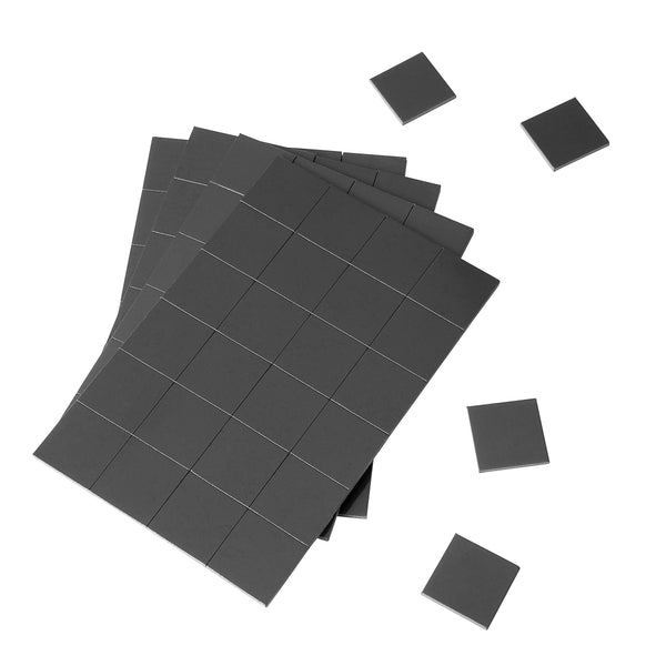 Adhesive Magnetic Squares 200Pcs | 20x20x2mm Flexible Magnet Sheets | Peel & Stick For Fridge, Office, Tiles