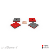 1 x 1 x 1/8 Inch Neodymium Rare Earth Single Countersunk Block Magnets N52 (8 Pack) - totalElement