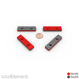 2 x 1/2 x 1/4 Inch Neodymium Rare Earth Double-Sided Countersunk Block Magnets N42 (4 Pack) - totalElement