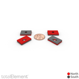 3/4 x 1/2 x 1/8 Inch Neodymium Rare Earth Countersunk Block Magnets N42 (14 Pack) - totalElement