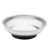 4.25 Inch Round Magnetic Parts Tray, Heavy-Gauge Polished Stainless Steel with Non-Toxic Lead-Free Rubber Base - totalElement