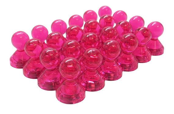 Large Pink Translucent Magnetic Push Pins (24 Pack) - totalElement